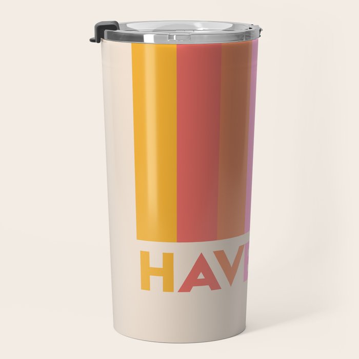 Vintage Rainbow Have Fun Text Travel Mug Gallery Image 3