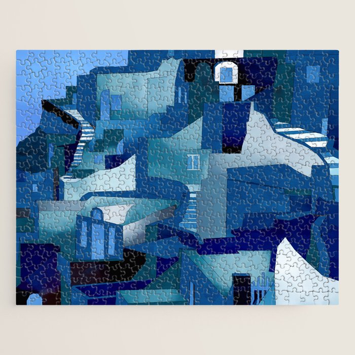 greece santorini abstract illustration Jigsaw Puzzle Gallery Image 1