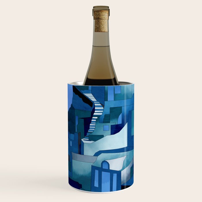 greece santorini abstract illustration Wine Chiller Gallery Image 2