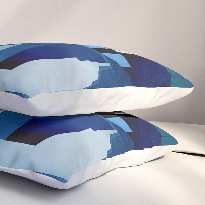greece santorini abstract illustration Pillow Sham Gallery Image 3