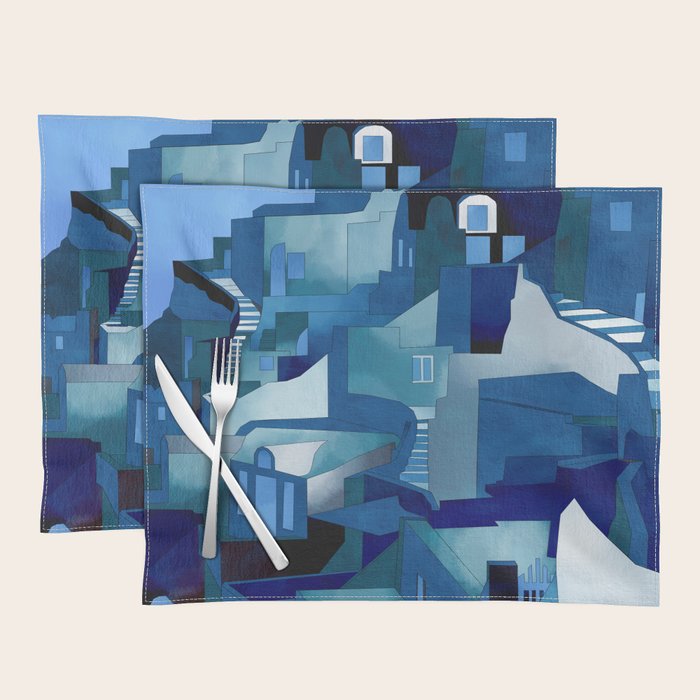 greece santorini abstract illustration Placemat Gallery Image 1