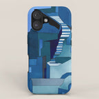 greece santorini abstract illustration iPhone Case Gallery Image 1