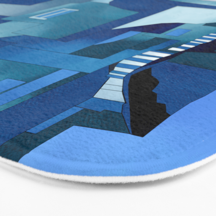 greece santorini abstract illustration Bath Mat Gallery Image 3
