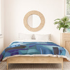 greece santorini abstract illustration Duvet Cover Gallery Image 3
