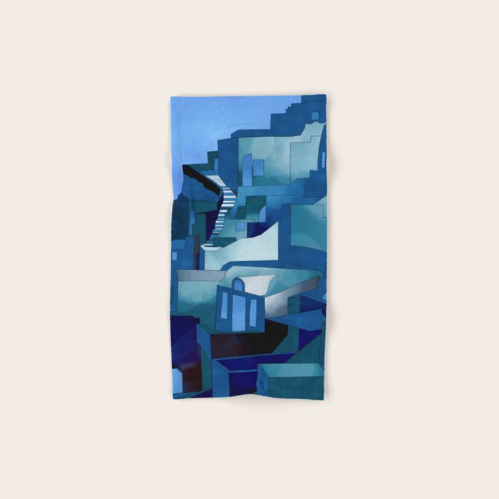 greece santorini abstract illustration Bath Towel Gallery Image 1
