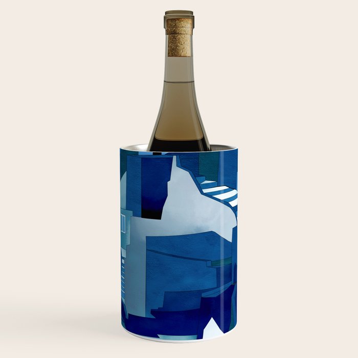 greece santorini abstract illustration Wine Chiller Gallery Image 3