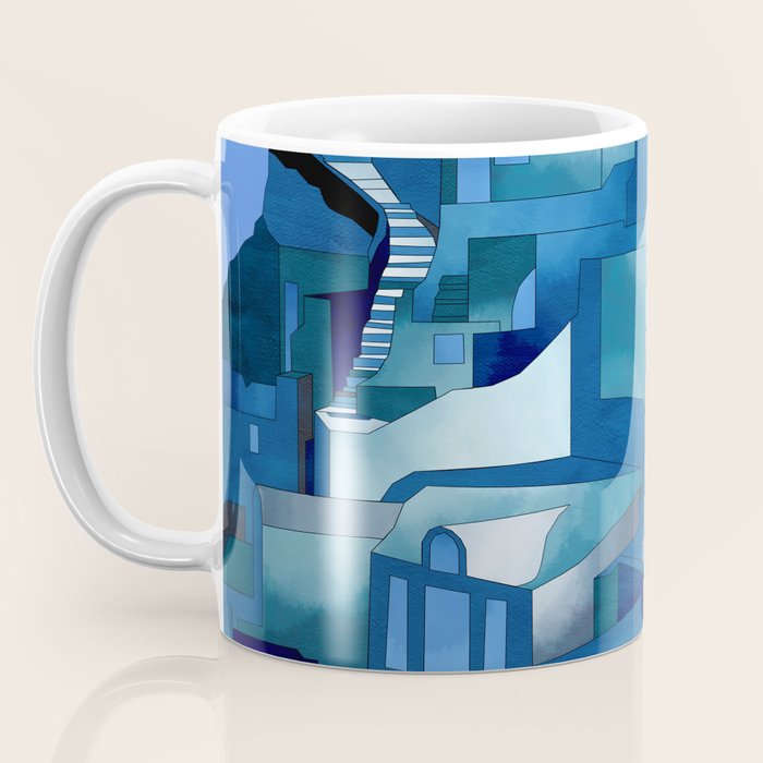 greece santorini abstract illustration Coffee Mug Gallery Image 3