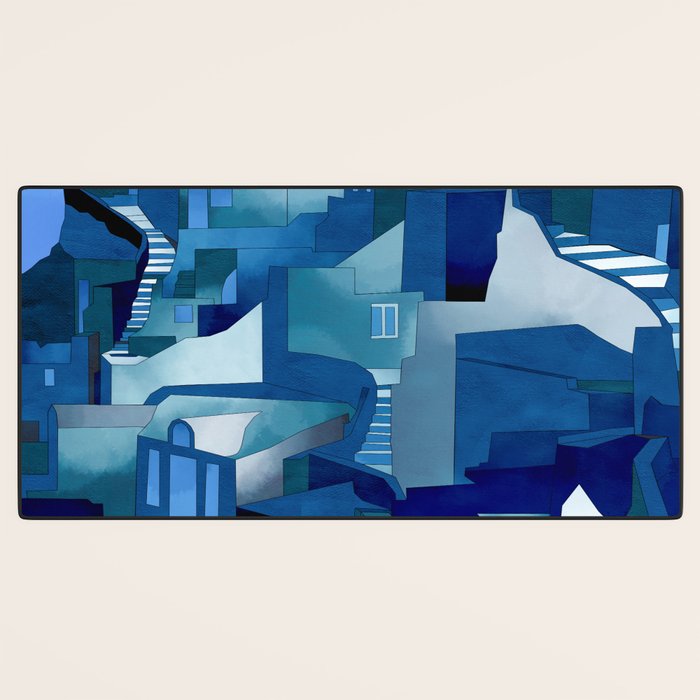 greece santorini abstract illustration Desk Mat Gallery Image 3