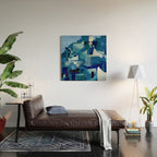 greece santorini abstract illustration Wood Wall Art Gallery Image 2