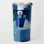 greece santorini abstract illustration Travel Mug Gallery Image 2