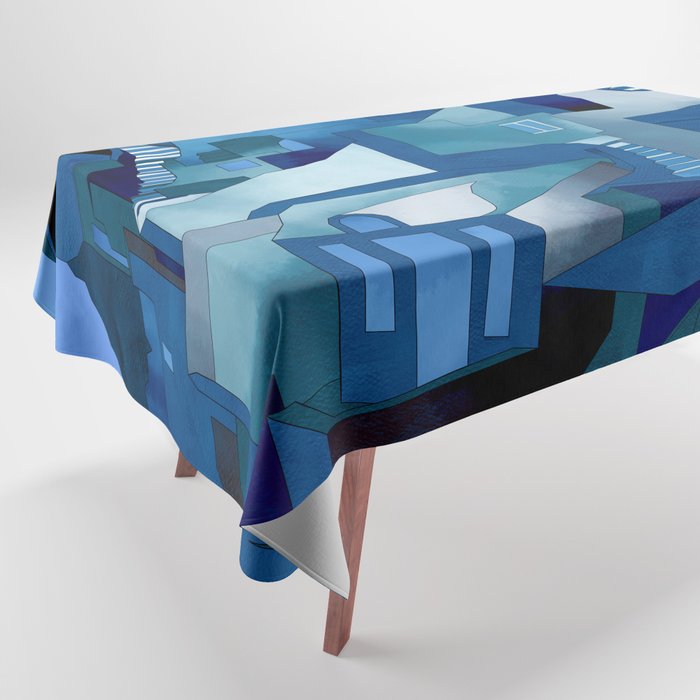 greece santorini abstract illustration Tablecloth Gallery Image 1