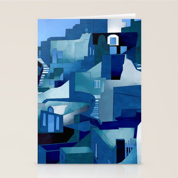 greece santorini abstract illustration Stationery Card Gallery Image 1