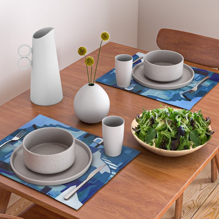 greece santorini abstract illustration Placemat Gallery Image 2