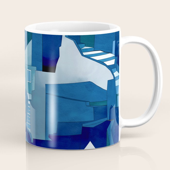 greece santorini abstract illustration Coffee Mug Gallery Image 1