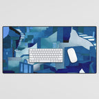 greece santorini abstract illustration Desk Mat Gallery Image 1
