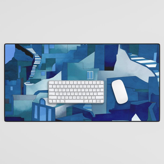 greece santorini abstract illustration Desk Mat Gallery Image 1