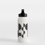 Black And White Bauhaus Abstract Water Bottle Gallery Image 3