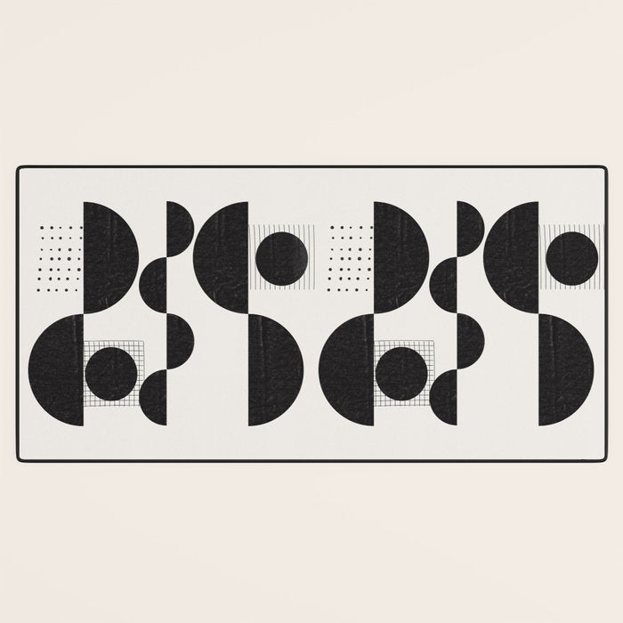 Black And White Bauhaus Abstract Desk Mat Gallery Image 3