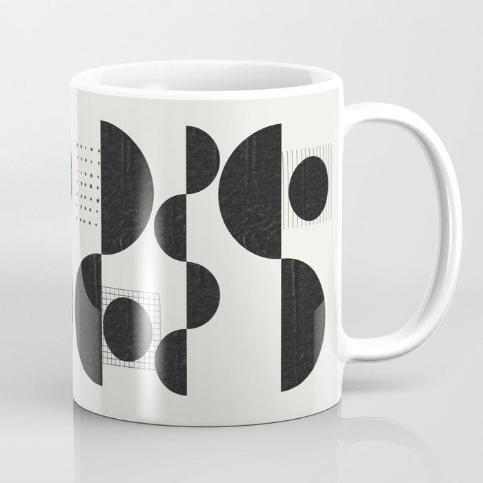 Black And White Bauhaus Abstract Coffee Mug Gallery Image 1