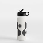 Black And White Bauhaus Abstract Water Bottle Gallery Image 1