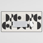 Black And White Bauhaus Abstract Desk Mat Gallery Image 1