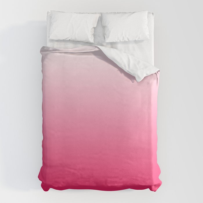 White and Warm Pink Gradient 045 Duvet Cover Gallery Image 1