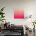 White and Warm Pink Gradient 045 Wood Wall Art Gallery Image 2