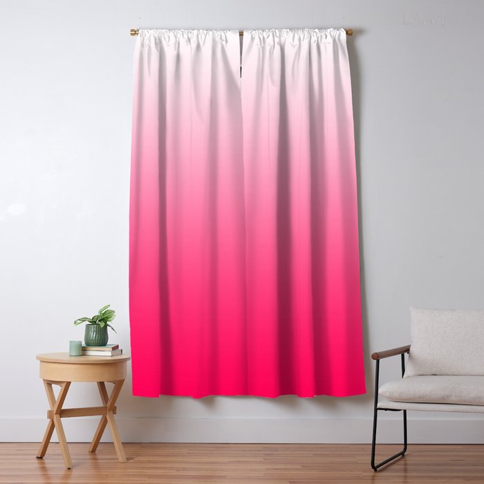 White and Warm Pink Gradient 045 Window Curtain Gallery Image 5