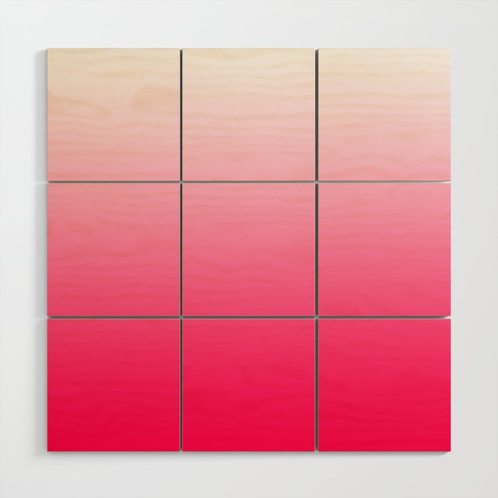 White and Warm Pink Gradient 045 Wood Wall Art Gallery Image 1
