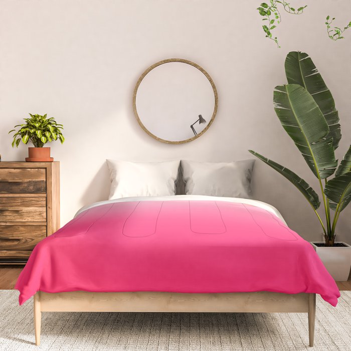 White and Warm Pink Gradient 045 Comforter Gallery Image 3