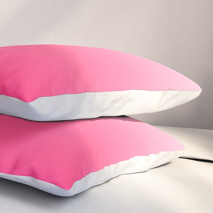 White and Warm Pink Gradient 045 Pillow Sham Gallery Image 3