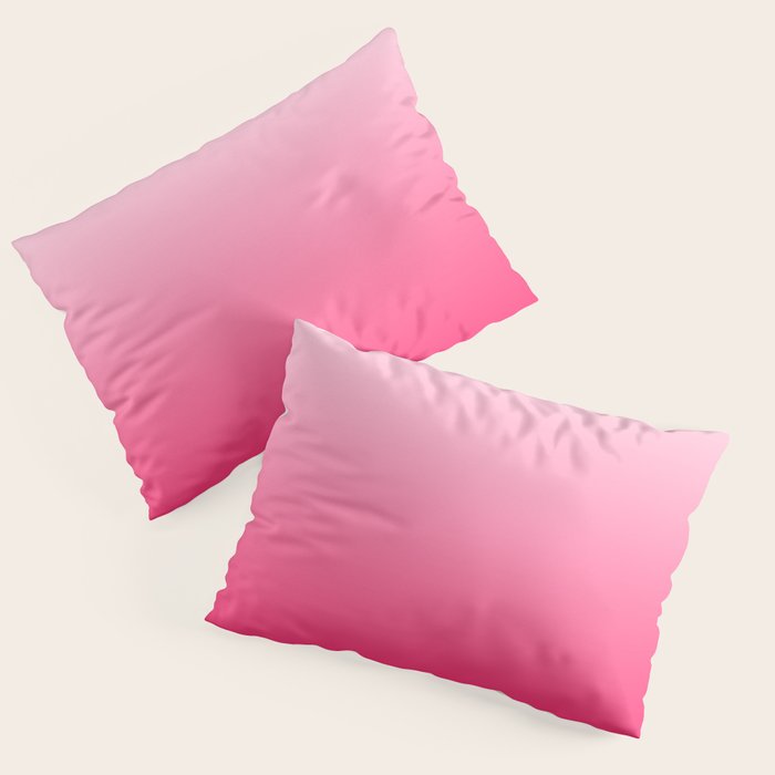White and Warm Pink Gradient 045 Pillow Sham Gallery Image 1