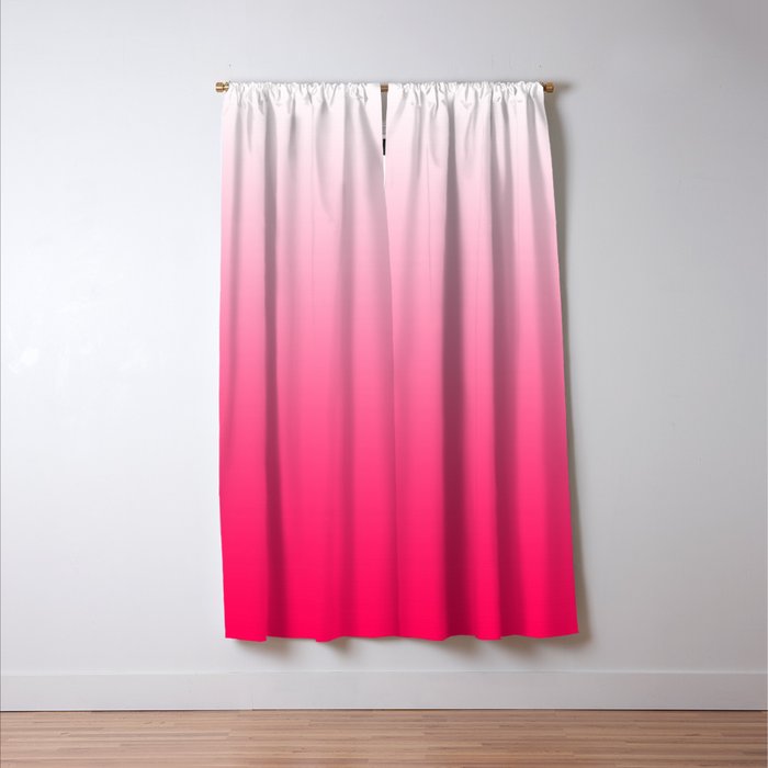 White and Warm Pink Gradient 045 Window Curtain Gallery Image 3