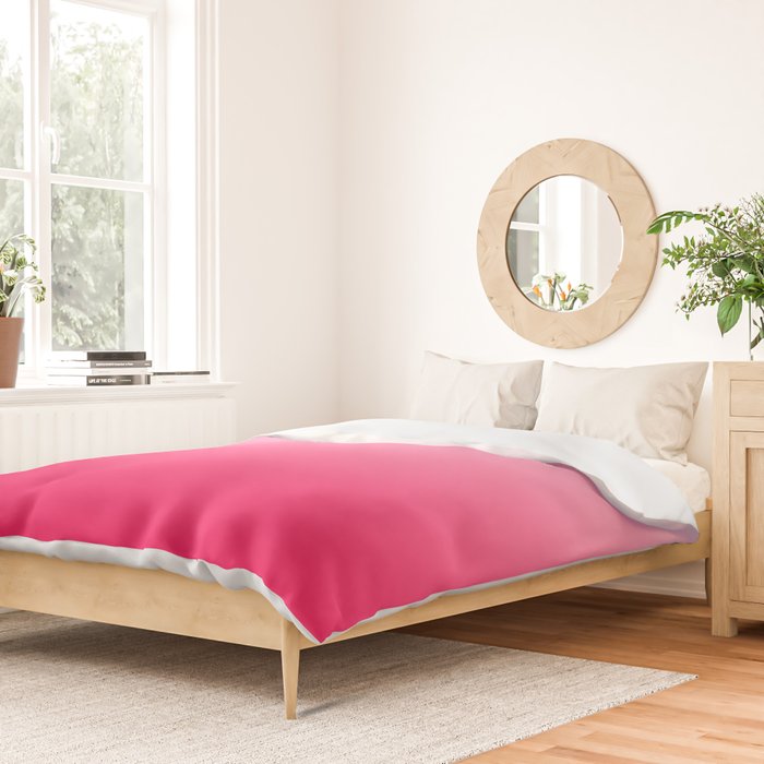 White and Warm Pink Gradient 045 Duvet Cover Gallery Image 2