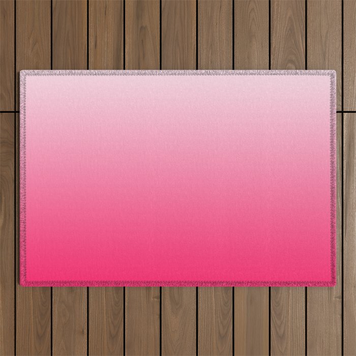 White and Warm Pink Gradient 045 Outdoor Rug Gallery Image 1