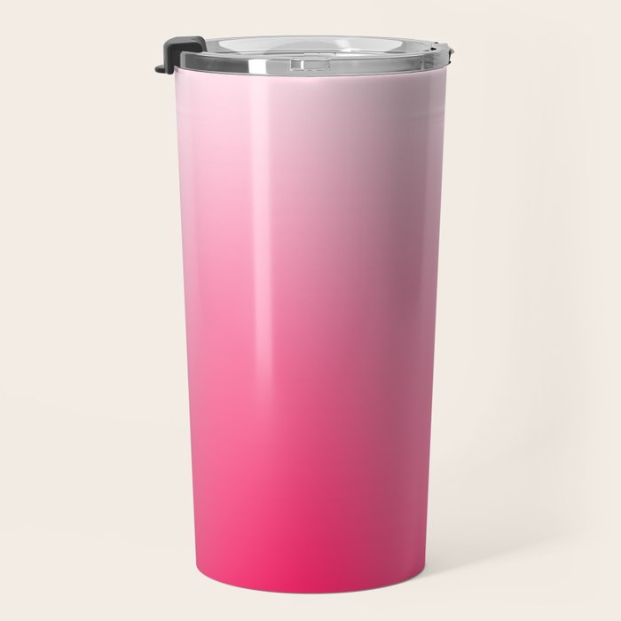 White and Warm Pink Gradient 045 Travel Mug Gallery Image 3