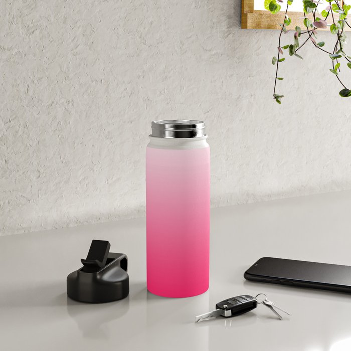 White and Warm Pink Gradient 045 Water Bottle Gallery Image 4