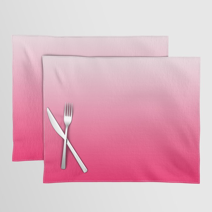 White and Warm Pink Gradient 045 Placemat Gallery Image 1