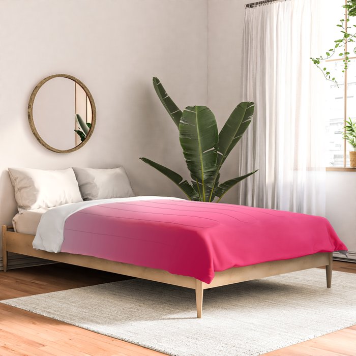 White and Warm Pink Gradient 045 Comforter Gallery Image 2