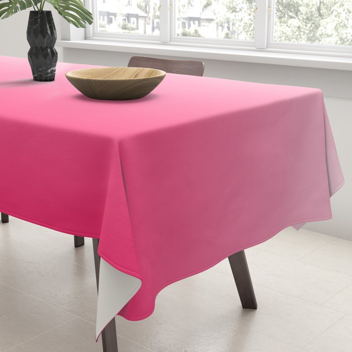 White and Warm Pink Gradient 045 Tablecloth Gallery Image 3