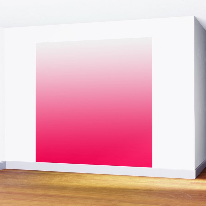 White and Warm Pink Gradient 045 Wall Mural Gallery Image 2