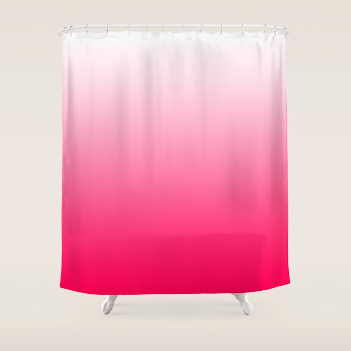 White and Warm Pink Gradient 045 Shower Curtain Gallery Image 1