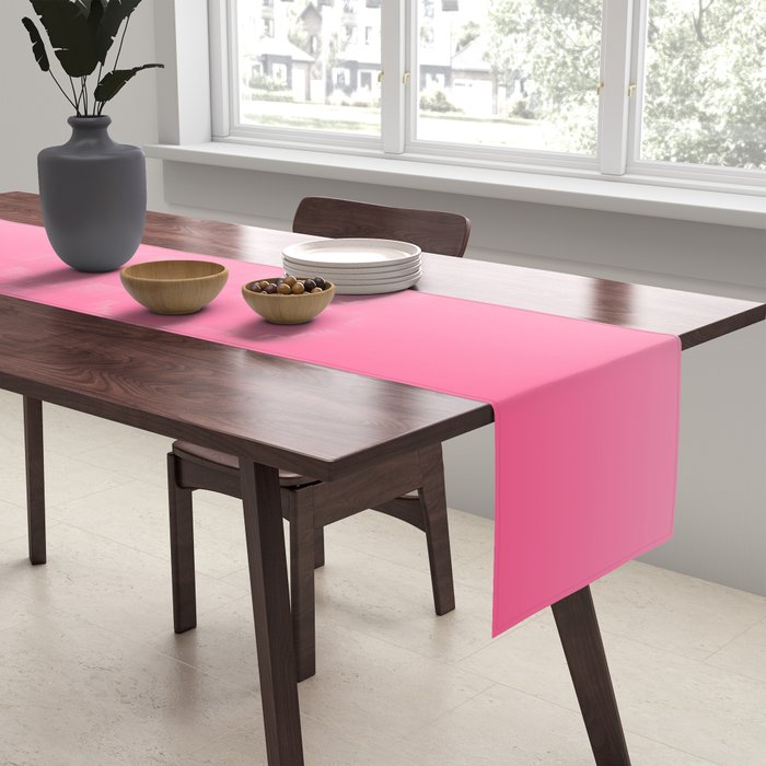 White and Warm Pink Gradient 045 Table Runner Gallery Image 2