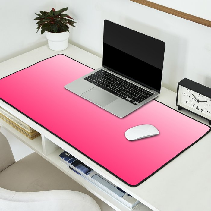 White and Warm Pink Gradient 045 Desk Mat Gallery Image 2