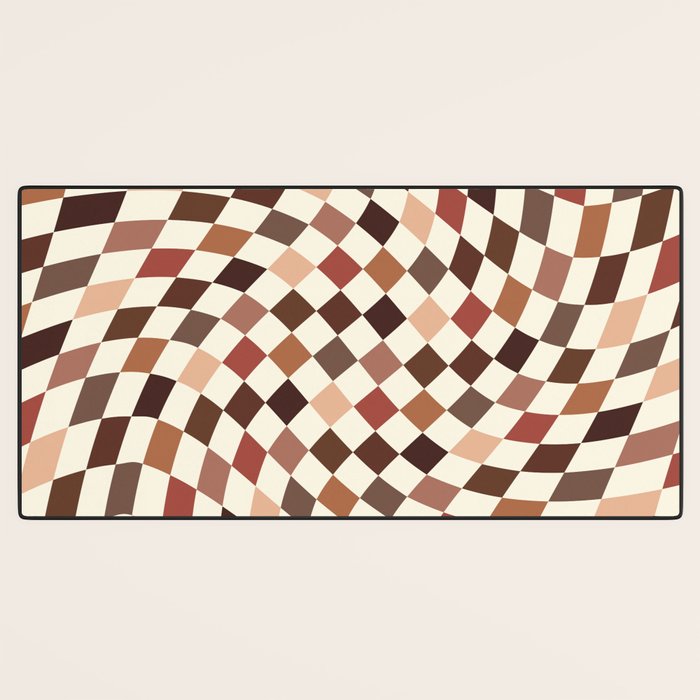 Coffee Brown Swirl Checker Desk Mat Gallery Image 3