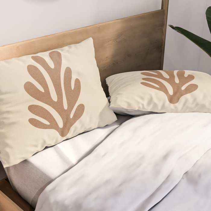 Coral Leaf: Matisse Taupe Brown Edition Pillow Sham Gallery Image 2