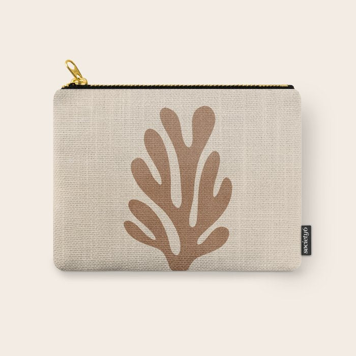 Coral Leaf: Matisse Taupe Brown Edition Carry All Pouch Gallery Image 1
