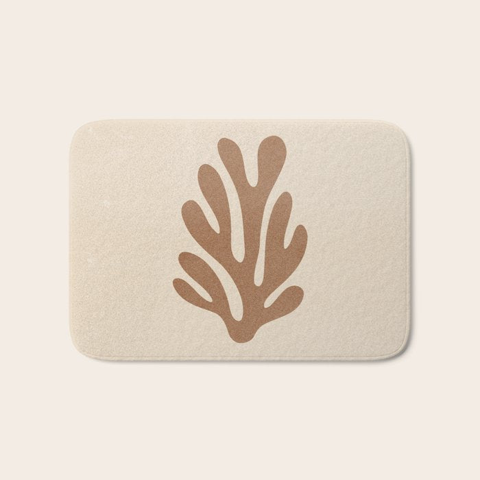 Coral Leaf: Matisse Taupe Brown Edition Bath Mat Gallery Image 1