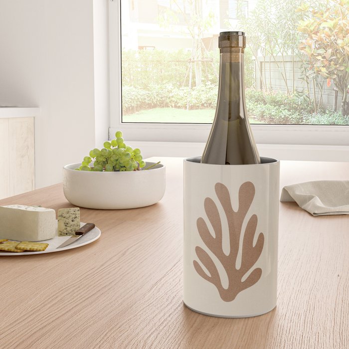 Coral Leaf: Matisse Taupe Brown Edition Wine Chiller Gallery Image 4