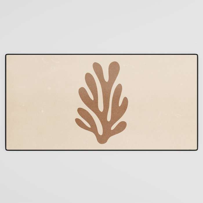 Coral Leaf: Matisse Taupe Brown Edition Desk Mat Gallery Image 3